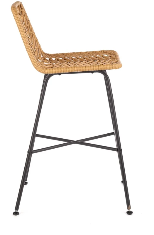 Krzesło barowe H97 rattan naturalny/czarny