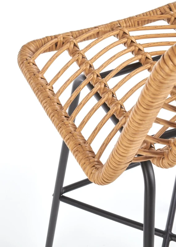 Krzesło barowe H97 rattan naturalny/czarny