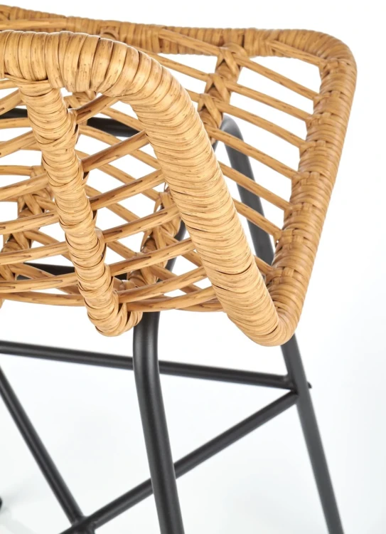 Krzesło barowe H97 rattan naturalny/czarny