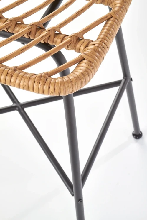 Krzesło barowe H97 rattan naturalny/czarny
