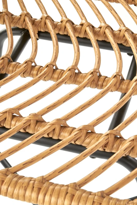 Krzesło barowe H97 rattan naturalny/czarny