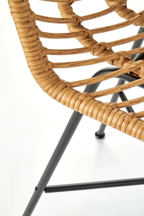 Krzesło barowe H97 rattan naturalny/czarny