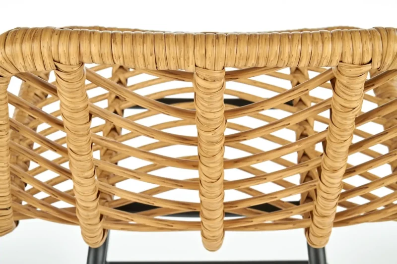 Krzesło barowe H97 rattan naturalny/czarny