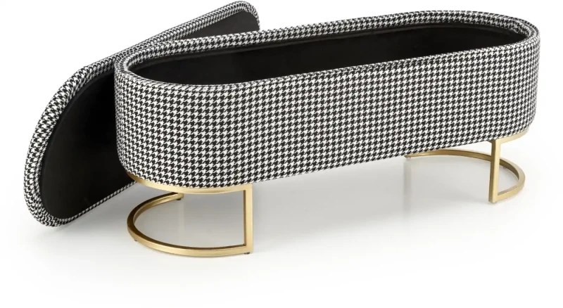 Ławka Harmony z funkcją pojemnika czarny/biały/złoty