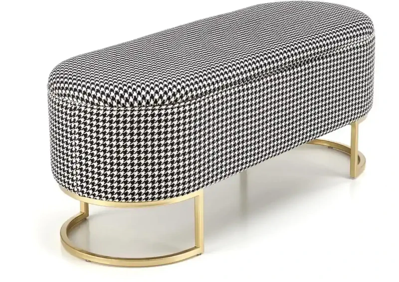 Ławka Harmony z funkcją pojemnika czarny/biały/złoty