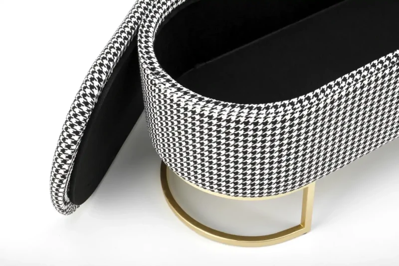 Ławka Harmony z funkcją pojemnika czarny/biały/złoty