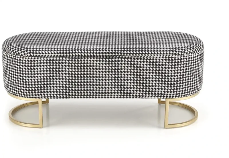 Ławka Harmony z funkcją pojemnika czarny/biały/złoty