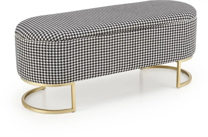 Ławka Harmony z funkcją pojemnika czarny/biały/złoty