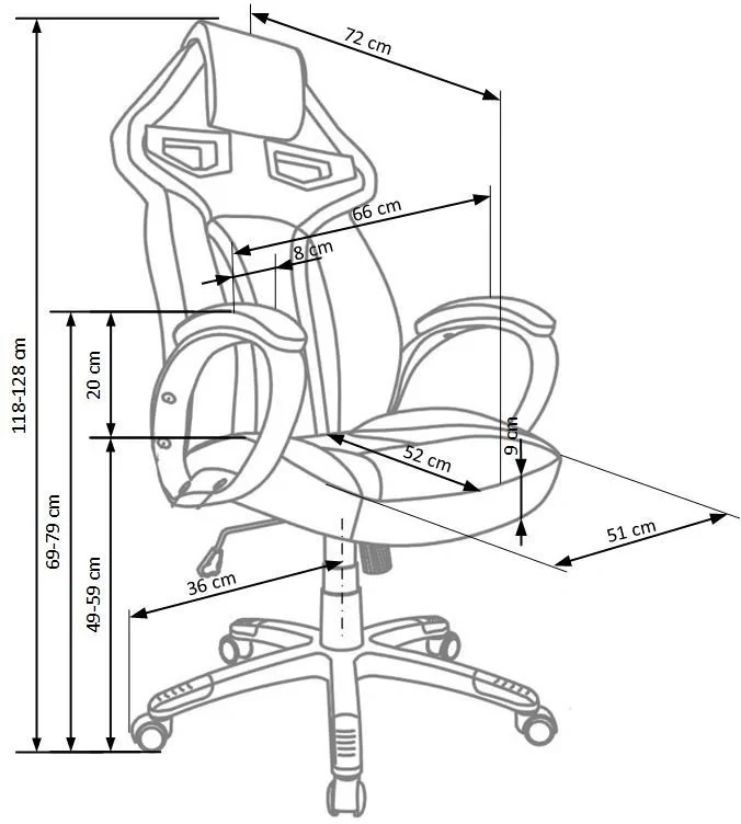 Fotel gamingowy Honor obrotowy czarny/czerwony
