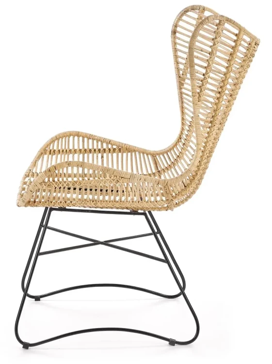 Fotel wypoczynkowy Indiana rattan naturalny/czarny