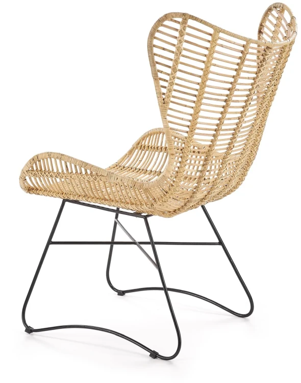 Fotel wypoczynkowy Indiana rattan naturalny/czarny