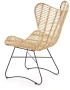 Fotel wypoczynkowy Indiana rattan naturalny/czarny