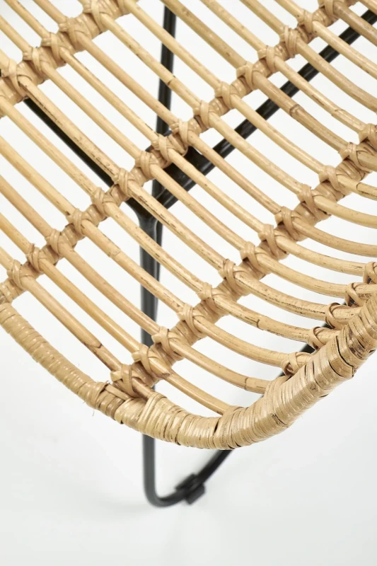 Fotel wypoczynkowy Indiana rattan naturalny/czarny