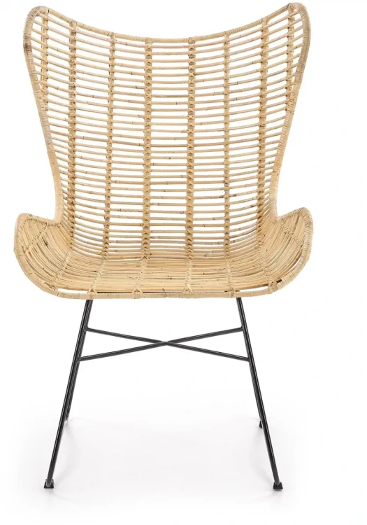 Fotel wypoczynkowy Indiana rattan naturalny/czarny