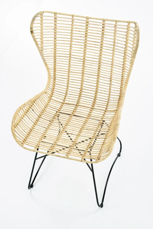 Fotel wypoczynkowy Indiana rattan naturalny/czarny