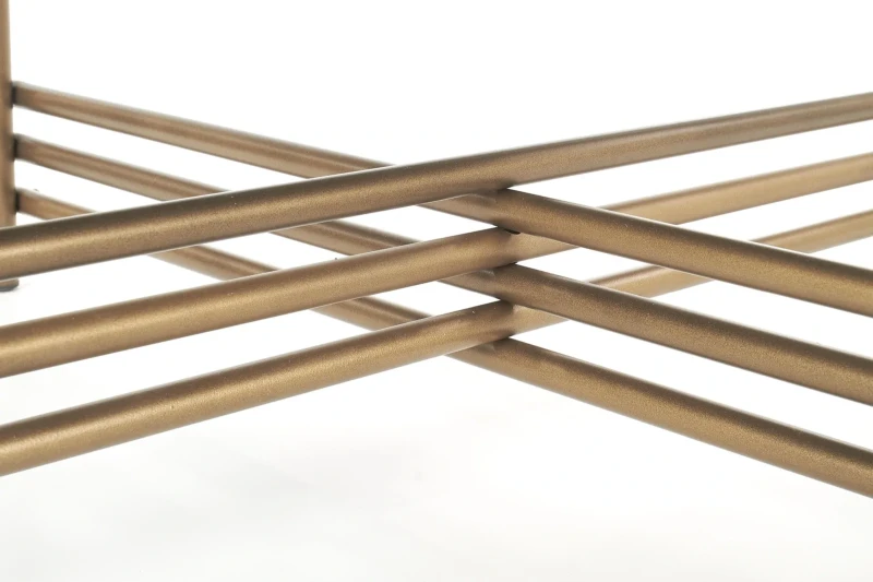 Ława okrągła Ismena 80 cm blat szkło czarny/złoty