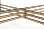 Ława okrągła Ismena 80 cm blat szkło czarny/złoty
