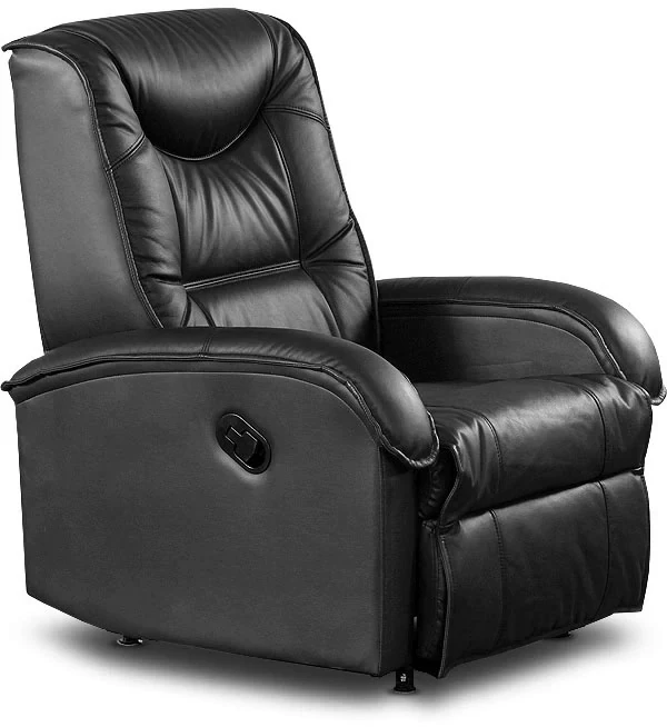 Fotel wypoczynkowy Jeff z podnóżkiem do salonu czarny