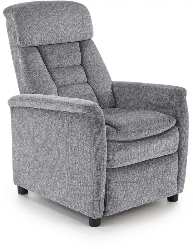 Fotel wypoczynkowy Jordan z podnóżkiem do salonu popielaty