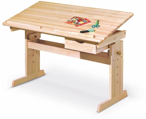 Biurko Julia z regulowaną wysokością blatu dziecięce sosna