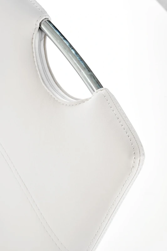 Krzesło K188 tapicerowane eco skóra z uchwytem do jadalni biały