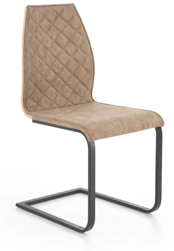 Krzesło K265 eco skóra do jadalni brązowy/dąb złoty/czarny