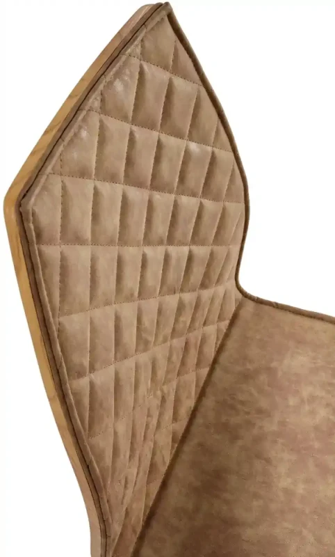 Krzesło K265 eco skóra do jadalni brązowy/dąb złoty/czarny