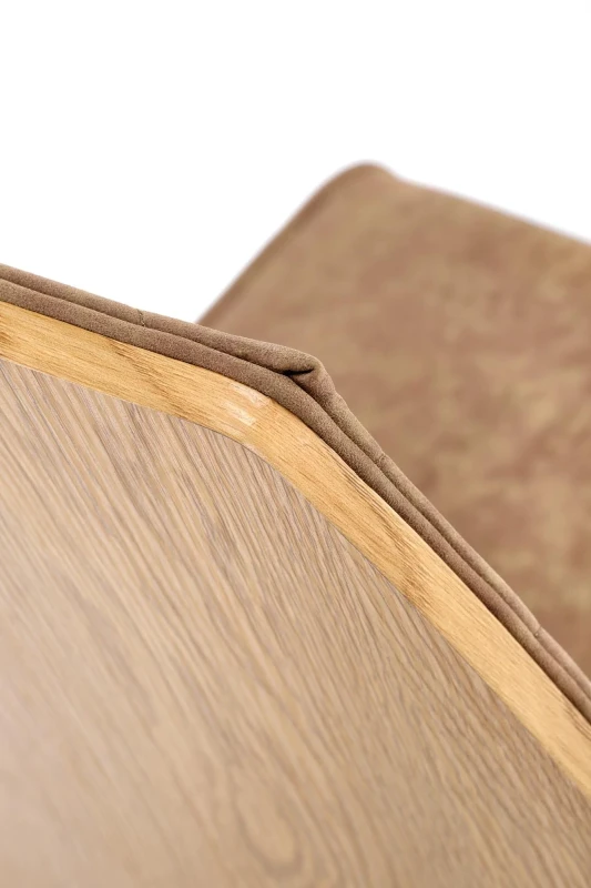 Krzesło K265 eco skóra do jadalni brązowy/dąb złoty/czarny