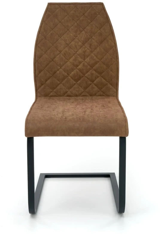 Krzesło K265 eco skóra do jadalni brązowy/dąb złoty/czarny