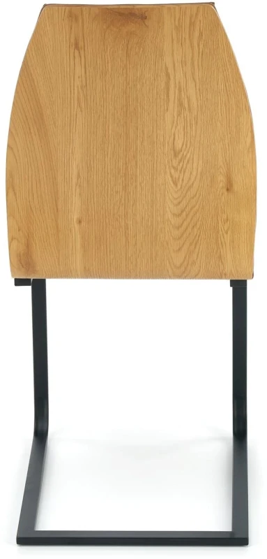 Krzesło K265 eco skóra do jadalni brązowy/dąb złoty/czarny