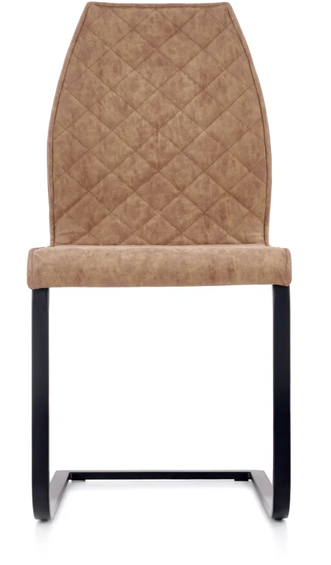 Krzesło K265 eco skóra do jadalni brązowy/dąb złoty/czarny