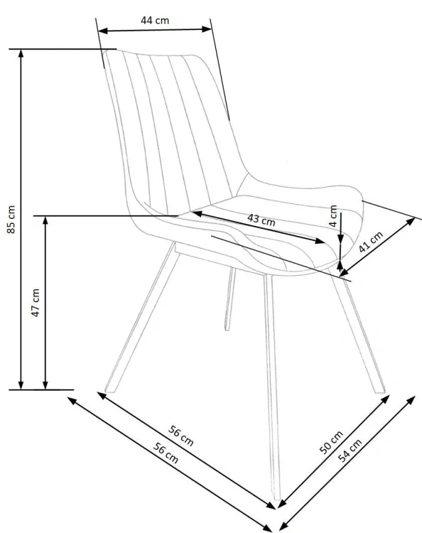 Krzesło K279 eco skóra do jadalni popielaty/czarny