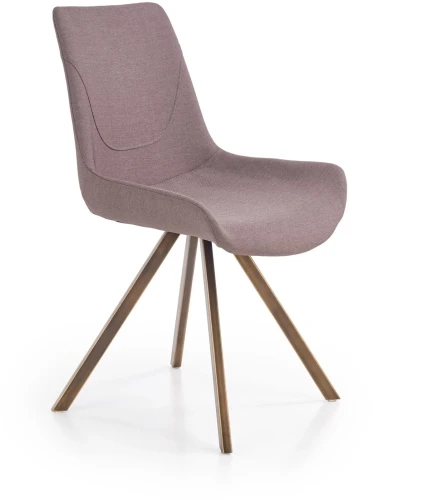 Krzesło K290 tapicerowane do jadalni popielaty / złoty antyczny