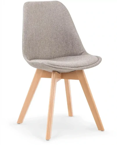 Krzesło K303 tapicerowane do jadalni jasny popiel / buk