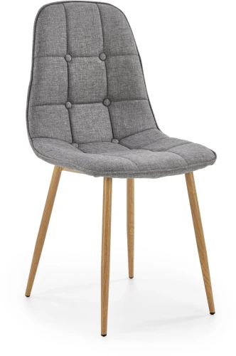 Krzesło K316 tapicerowane do jadalni popielaty/dąb miodowy