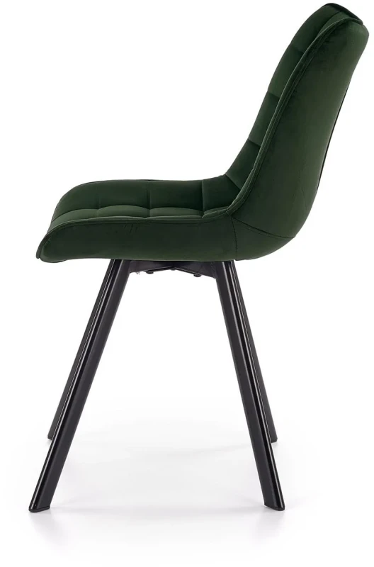 Krzesło K332 tapicerowane do jadalni ciemny zielony/czarny