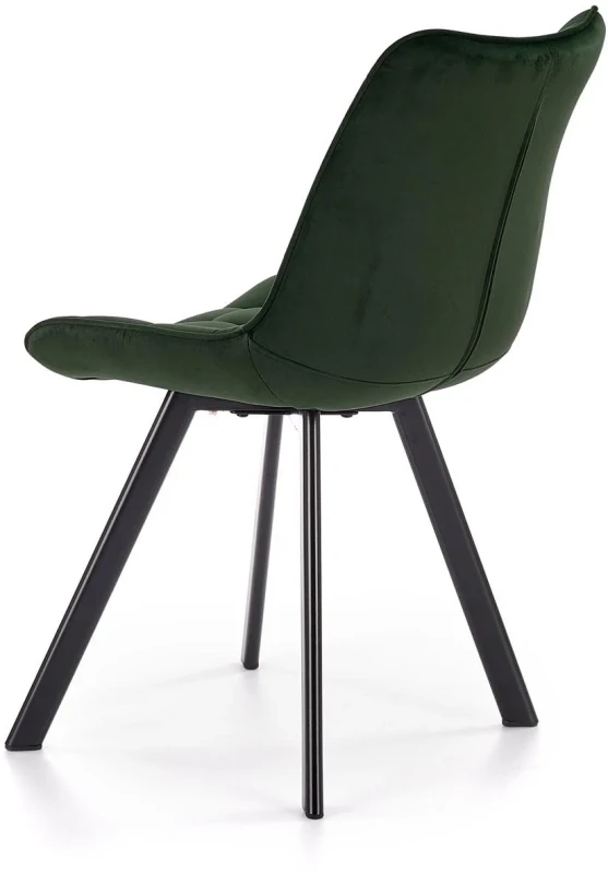 Krzesło K332 tapicerowane do jadalni ciemny zielony/czarny