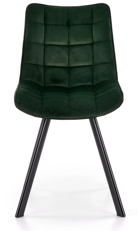 Krzesło K332 tapicerowane do jadalni ciemny zielony/czarny