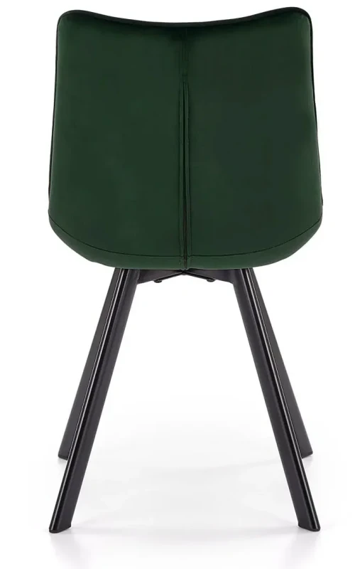 Krzesło K332 tapicerowane do jadalni ciemny zielony/czarny