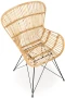 Krzesło K335 do salonu rattan naturalny/czarny