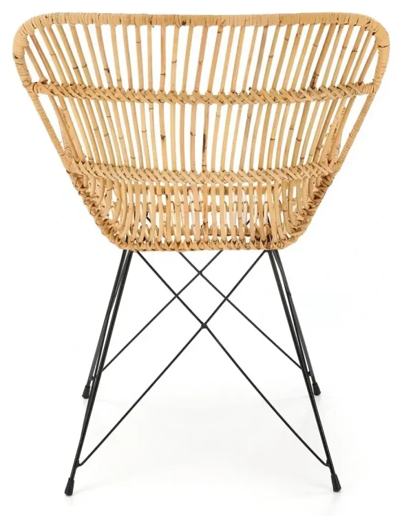Krzesło K335 do salonu rattan naturalny/czarny