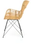Krzesło K335 do salonu rattan naturalny/czarny