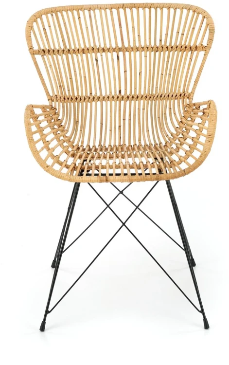 Krzesło K335 do salonu rattan naturalny/czarny
