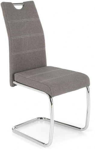 Krzesło K349 tapicerowane z uchwytem do jadalni popielaty