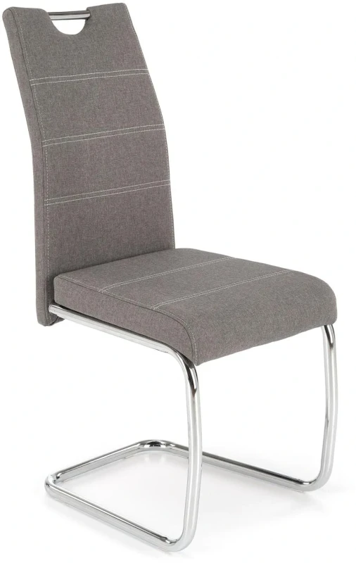 Krzesło K349 tapicerowane z uchwytem do jadalni popielaty