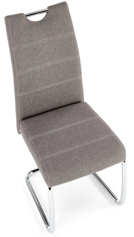 Krzesło K349 tapicerowane z uchwytem do jadalni popielaty