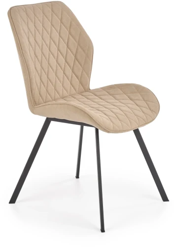 Krzesło K360 tapicerowane do jadalni beżowy/czarny