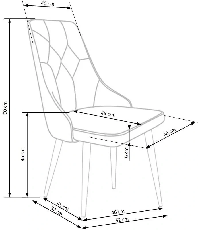 Krzesło K365 tapicerowane do jadalni popielaty/czarny