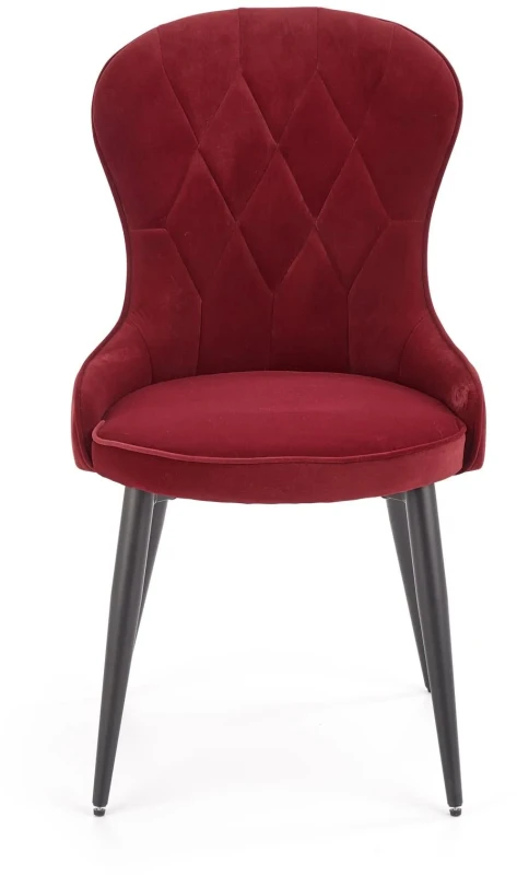 Krzesło K366 tapicerowane do jadalni bordowy/czarny