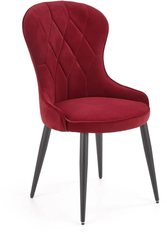Krzesło K366 tapicerowane do jadalni bordowy/czarny